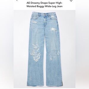 American Eagle dreamy drape high waisted baggy jeans